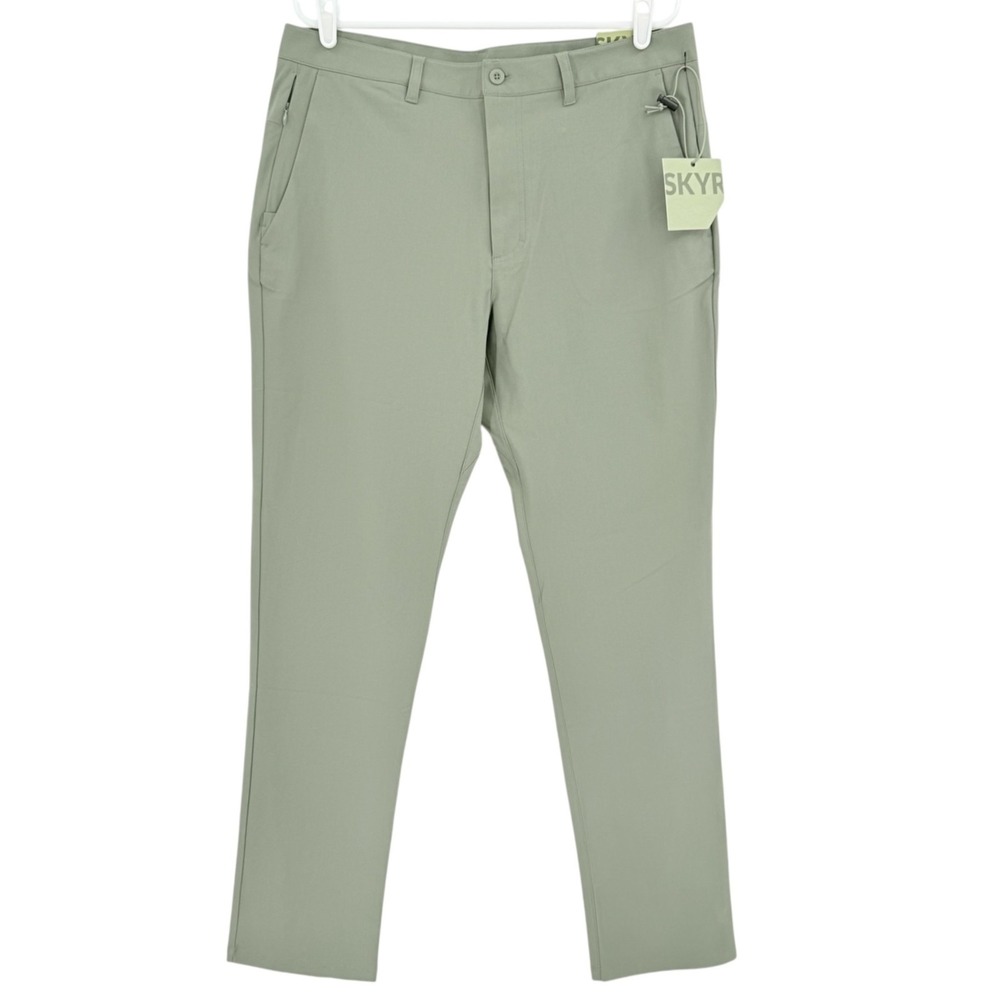 SKYR Men's Training Style Slim 4-Way Stretch Anti Odor Green Pants Sz 34x32 NWT